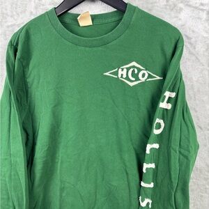 Vintage Hollister Long Sleeve Shirt Embroidered Green Logo Mens XL Surf Y2K